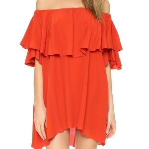 MLM LABEL Red Maison Off Shoulder Dress, Medium